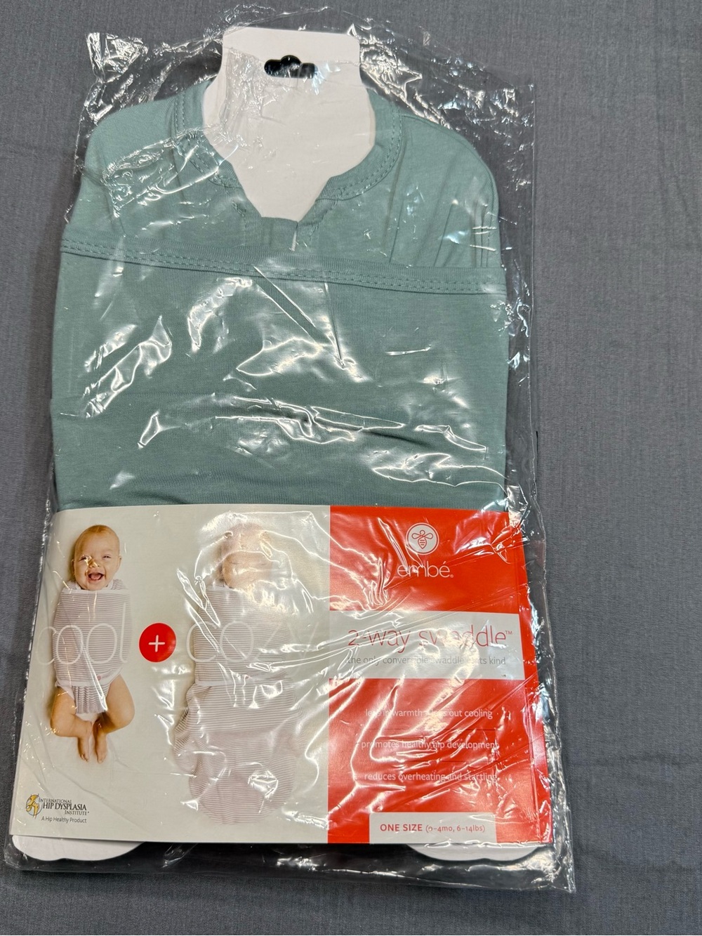 Embe Sage Green 2-Way Swaddle - 0-4 months